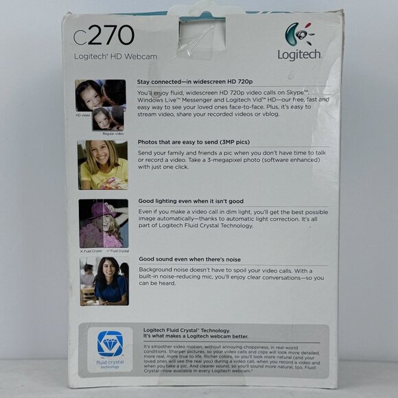 Logitech C270 HD 720p Webcam With Built-In Mic Automatic Light Correction NIB - Picture 6 of 13